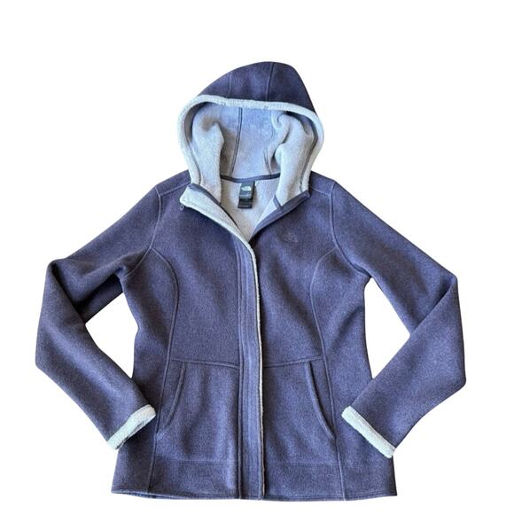 The North Face Purple Hooded Zip Up Jacket Fully Lined Coat Warm Women’s Medium - Picture 1 of 13